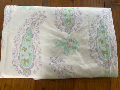 POTTERY BARN KIDS Elyse Duvet Cover, Size Twin, Teal Purple Elephant Paisley-image