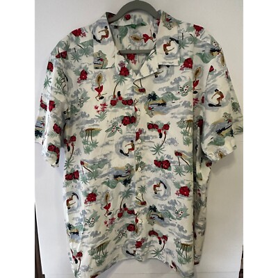 Dip Hawaiian Shirt Hula Girl Surfer Tropical Camp Shirt XLT-image