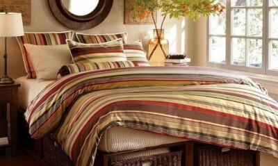 Pottery Barn Duncan Stripe Multi 3-PC King Duvet Cover and New Euro Sham Set-image