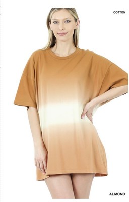 DIP DYE DROP SHOULDER OVERSIZED COTTON TOP-image