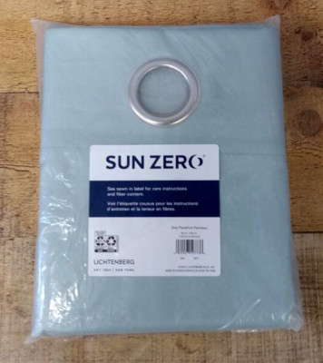 Sun Zero Sailor Soft Teal Room Darkening Grommet Single Curtain Panel 54''x95''-image