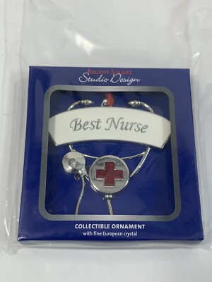Regent Square Studio Design Best Nurse Ornament w/crystal  3”, NIB-image