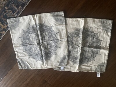 Pottery Barn Euro Shams Gray Medallion -image