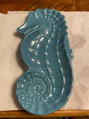 Large Melamine Seahorse Shaped Tray / Server / Chip N Dip 11.5
