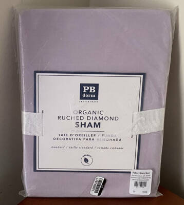 Pottery Barn Teen Organic Ruched Diamond STANDARD Sham (1)  ~ Dusty Iris-image