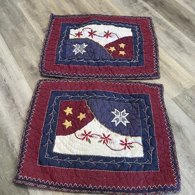 Pottery Barn Set of 2 Keepsake Quilted Christmas Standard Cotton Pillow Sham -image
