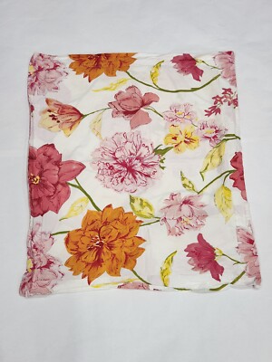 POTTERY BARN Vivid Stunning Pink Red Coral Floral Flowers Standard Pillowcase-image