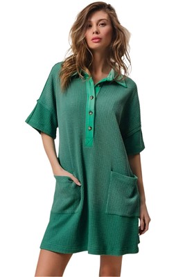 BiBi Dip Dye Mineral Washed Knit Dress-image