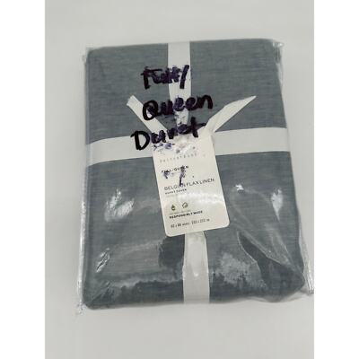 Pottery Barn Belgian Flax Linen duvet cover Chambray Full/Queen $279-image