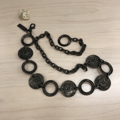 Vintage  New York Studio Metal/Brassy Oval Shaped Boho Chain Belt Needs Treated-image