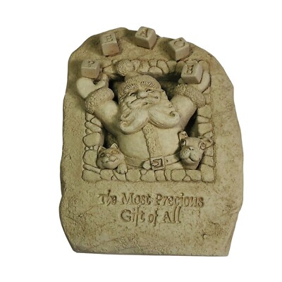 Carruth Studio 2003 Most Precious Gift Hand Cast Stone Wall Plaque Christmas-image