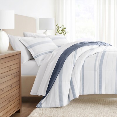 Kaycie Gray Striped Patterned Reversible Comforter-image