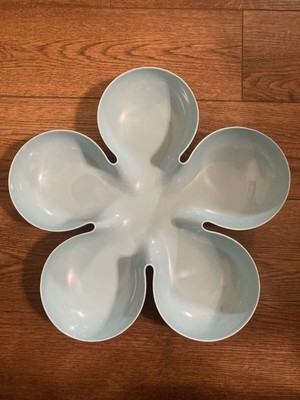 Pier 1 Daisy Chip Dip Aqua Flower Mod Melamine One 89900-image