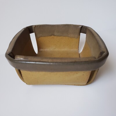 RH Studio Art Pottery Strawberry Basket Dish River Hill Primitive Farmhouse Wove-image