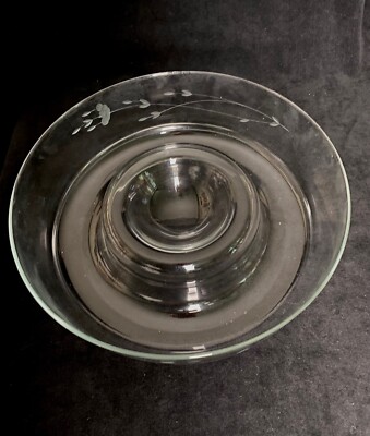 Princess House Heritage Crystal 11 Inch Large Chip and Dip Bowl Dish #401 EUC -image