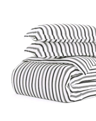 Ienjoy Premium Duvet Cover 3 Piece Set Gray Striped King/Cali King 112