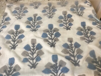 NWT Pottery Barn Inyo  Embroidered Pillow cover chambray 22x22-NWT-image
