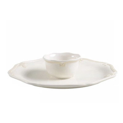 LENOX Butler's Pantry Chip & Dip Set 2-Piece White Italy 13-7/8