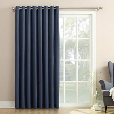 Sun Zero Barrow Energy Efficient Grommet Sliding Patio Door Curtain Panel, 100