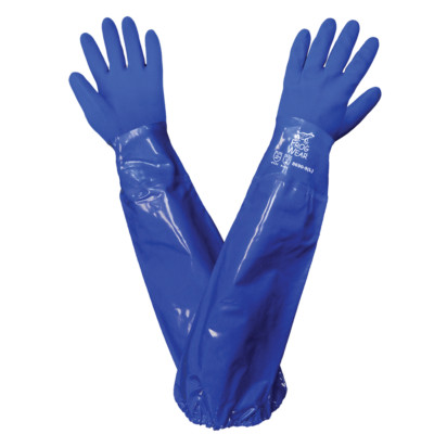 Frog Wear Triple Dipped PVC Gloves Shoulder Length Chemical Safety Size L-image