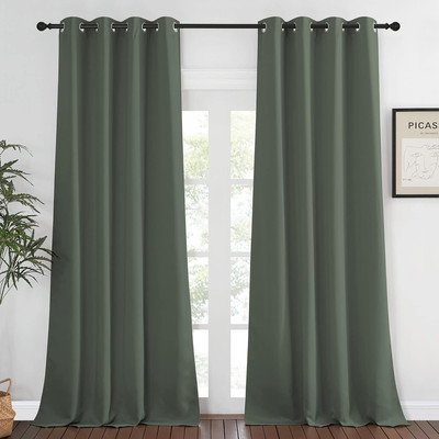 Blackout Curtain for Windows 120 Inch Long - Window Treatment Thermal Curtain So-image