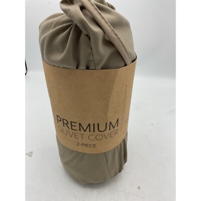 Premium Duvet Cover Set 2 Pcs Twin/Twin XL Taupe Browm-image