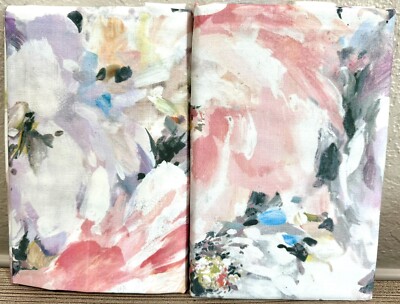 Pottery Barn Kinsley Floral Organic Cotton King Shams Set of 2 New Open Package-image