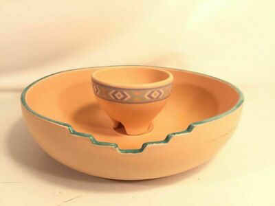 Treasure Craft USA Large Serving Chip Dip Bowl Southwestern Native Influence-image