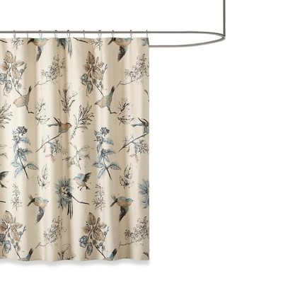 Pierce Khaki 72 in. Printed Cotton Shower Curtain-image
