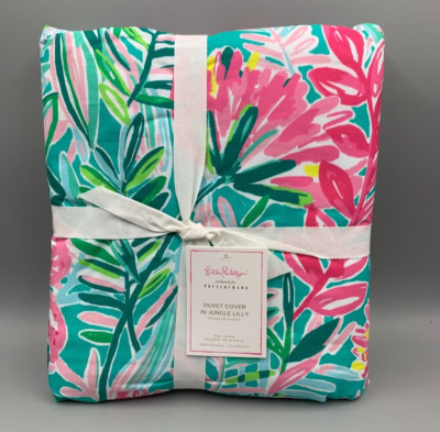 Pottery Barn Lilly Pulitzer Jungle Lilly Percale Duvet Cover King Multi #9007-image