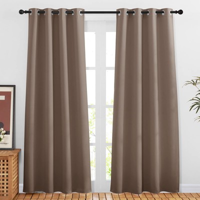 Blackout Doorway Curtains 80 inches Long Bedroom - Grommet Light Heat Blocking-image