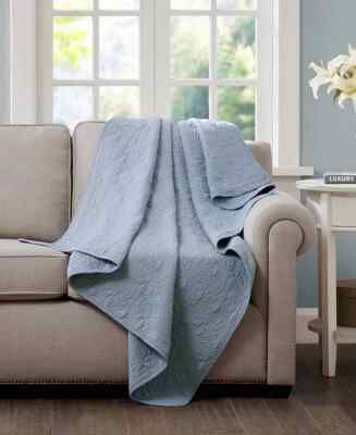 Madison Park Oversized Quilted Throw Blanket - 60x70 Powder Blue New-image
