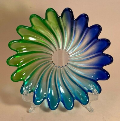 STUDIO NOVA Solaris - Blue, Green, & Teal Petal Shaped Serving Dish / Germany-image