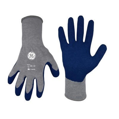 General Electric Unisex Crinkle Dipped Gloves Blue/Gray L 1 pair-image