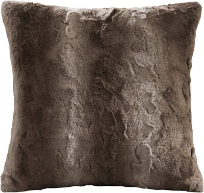 New Madison Park Zuri Faux Fur Animal Decorative Pillow Brown 20x20-image