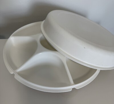 TUPPERWARE Serving Center 6-Part Divided Party Veggie Snack & Dip Tray 1665 1667-image