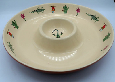 NOVELTY MEXICAN HAT SHAPE NACHO CHIPS DIP LARGE DISH PLATTER SERVING-image