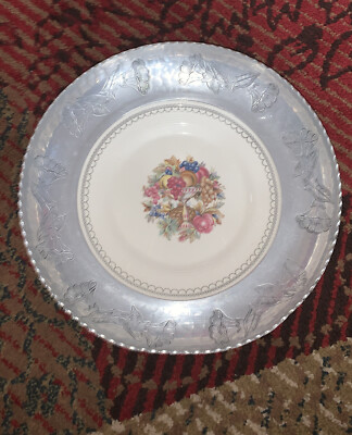 Triumph Limoges Wrought Farberware 22k White Gold Imperial Victorian Bowl Tray-image