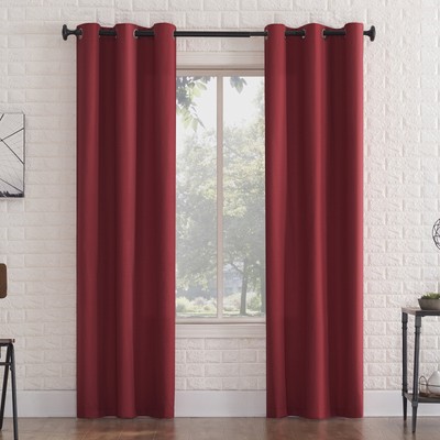Sun Zero 2-Pack Arlo Textured Thermal Insulated Grommet Curtain Panel Pair-image