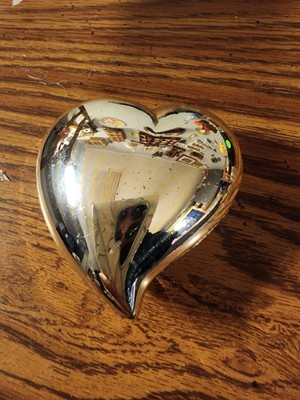 Vintage Silver Plated Heart Shaped Trinket Box by Studio Silversmiths Velvet-image