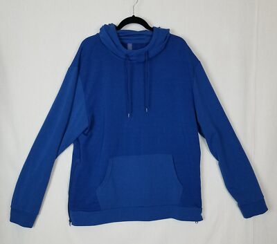 DIP Mens Blue Poly Spandex Long Sleeve Sweatshirt Hoodie size 2XL-image