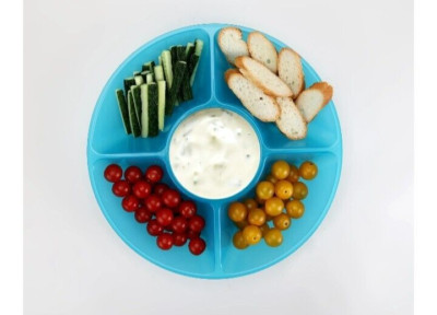 new Mainstays 5-Compartment Acrylic Chip and Dip Serving Tray, Blue 15