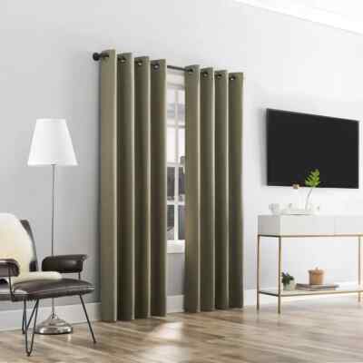 Sun Zero Pratt Tonal Texture Fleece Insulated 100% Blackout Window Curtains 2-pk-image