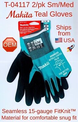 MAKITA 4/Pk OEM FitKnit™ Cut Level 1 Nitrile Coated Dipped Gloves (2 S/M 2 L/XL)-image