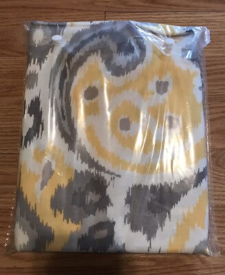 Madison Park Yellow Brown Abstract Printed Cotton Shower Curtain 72x72”. DWR-image