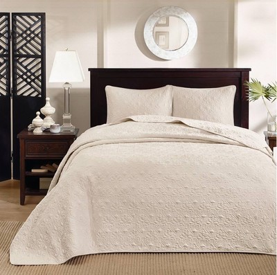 3pc Queen Vancouver Reversible Bedspread Set Ivory - Madison Park-image