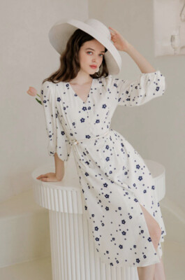 New Petite Studio Emilee Dress-Ivory Print-XXS-image