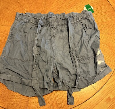 NWT dip Blue Elastic Waist Relaxed Cuffed Shorts Women’s Size X-Large-image