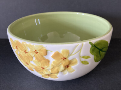 Home Studio Garden Bowls Bouquet Of Yellow Flowers 6” Diameter Set Of Two Bowls-image