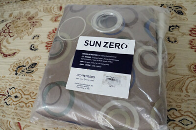 Door Curtain Panel Sliding Glass Patio Blinds Blackout Pull Wand 100 X 84 Circle-image